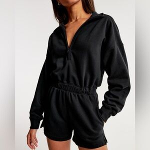 Abercrombie & Fitch Long-Sleeve Fleece Romper